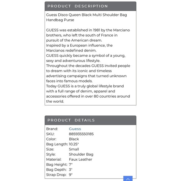 NEW Guess Disco Queen Black Multi Shoulder Bag Handbag Purse VY439406 Zipper - Picture 10 of 10